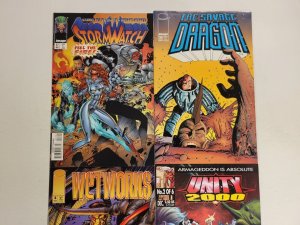 4 Comics #4 Wetworks #2 Unity 2000 #39 Savage Dragon #47 Stromwatch 62 TJ20