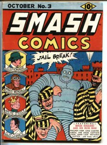 Smash #3 1939-Robot cover-Quality-Flash Fulton-Black Ace-comic book