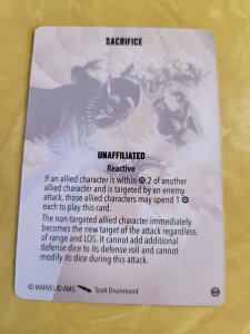 Marvel Crisis Protocol Game Card - Sacrifice