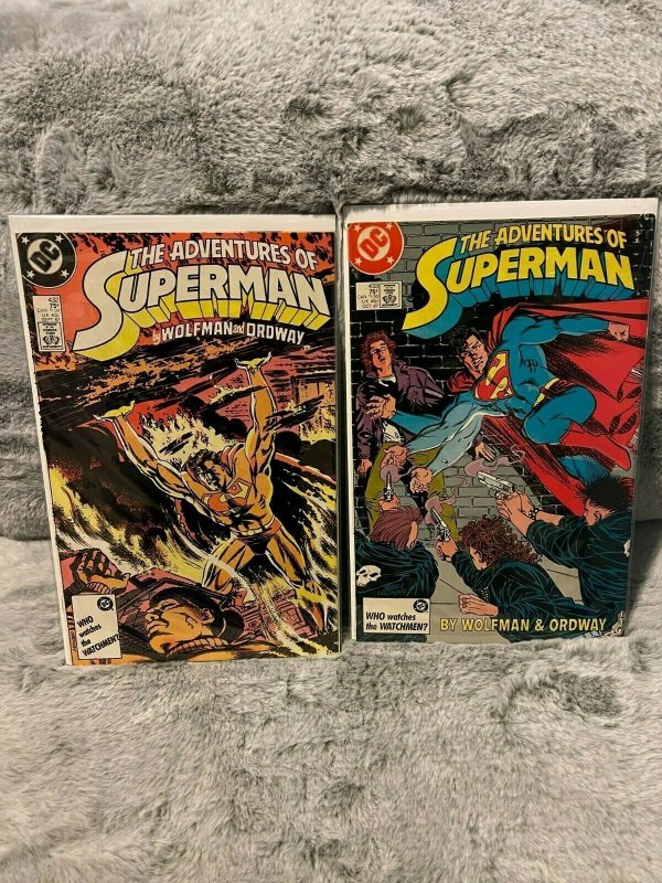 19 Issue Lot Adventures of Superman Issues Ranging From 425-633; Minor Keys!