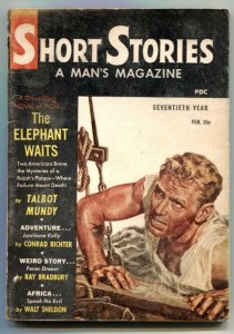 Short Stories February 1959- Elephant Waits- Bradbury VG