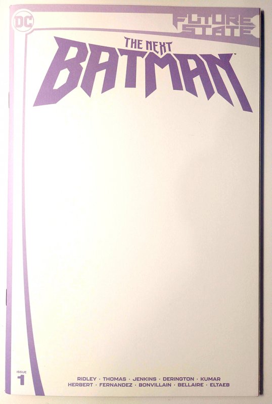 Future State: The Next Batman #1 (9.4, 2021) Blank Cover, 1st full app of Tim...