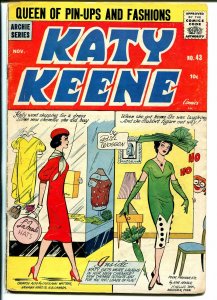 Katy Keene #43 1958-Archie-paper dolls-fashions-Bill Woggon-pin-upstyle art-VG