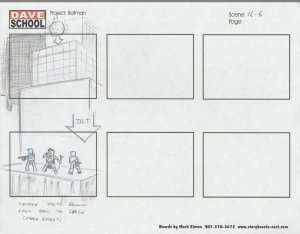 2004 LEGO BATMAN Storyboard Art by Mark Simon VF 8.0 Joker & Goons Scene16-6