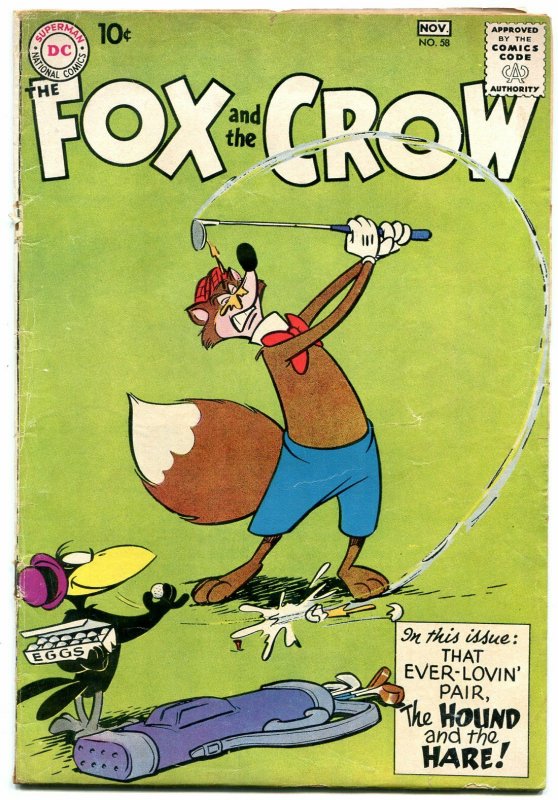 The Fox and the Crow #58 1959- DC Funny Animals- Golf cover VG