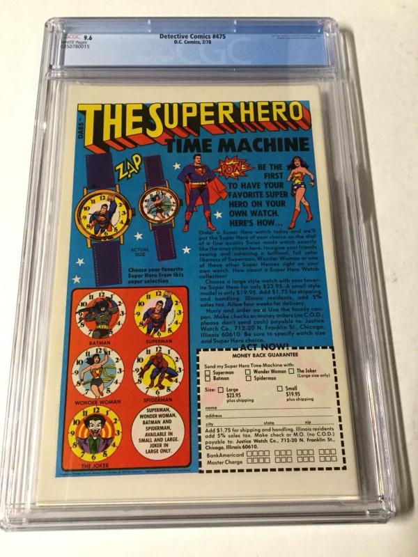 Detective Comics 475 Cgc 9.6 White Pages Joker Fish Cover