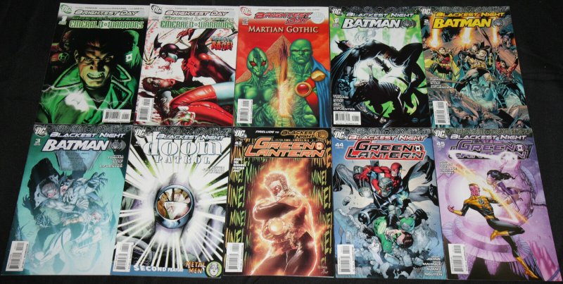 Modern DC BRIGHTEST DAY BLACKEST NIGHT 56pc Mid Grade Comic Lot VF w/ Variants