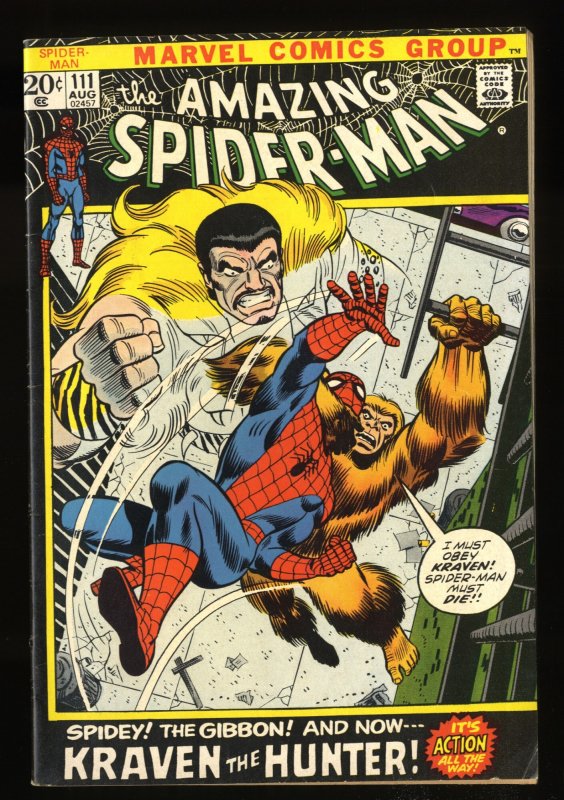 Amazing Spider-Man #111 FN+ 6.5 Kraven the Hunter!