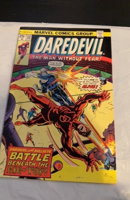 Daredevil #132 (1976)brawl beneath the big top Bullseye
