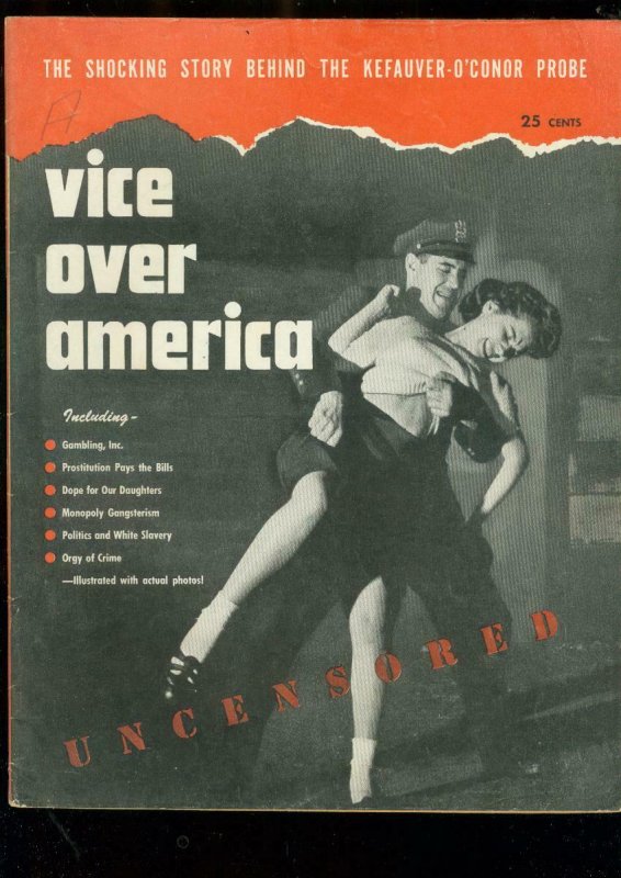 VICE OVER AMERICA MAG-1951-FRANK COSTELLO-DOPE-CRIME-   FN 