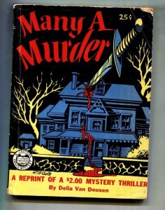 Croydon Award Mystery--1945--L.B. Cole cover art--Many A Murder--Rare Paperback