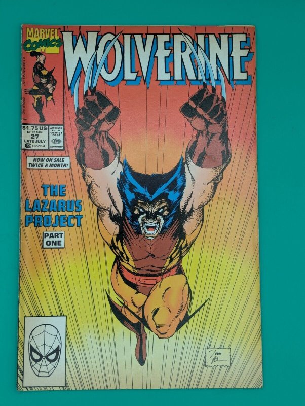 Marvel Comics WOLVERINE #27 Jim Lee cover 1990 FN/VF