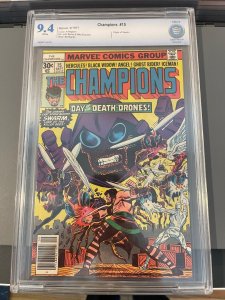 The Champions #15 (1977) CBCS 9.6 Near Mint+ White Pages