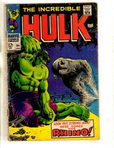 Incredible Hulk # 104 VG Marvel Comic Book Silver Age Rhino Herb Trimpe J330