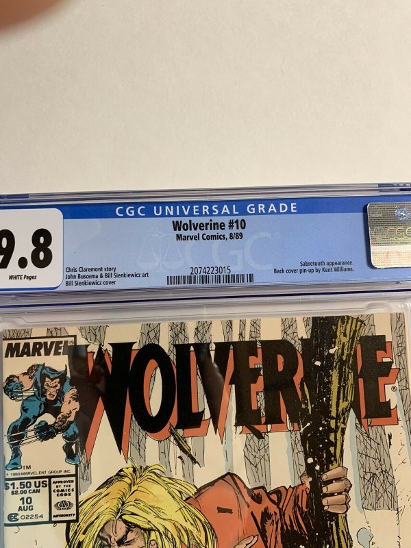 Wolverine 10 Cgc 9.8 White Pages 1988 Series Marvel 015