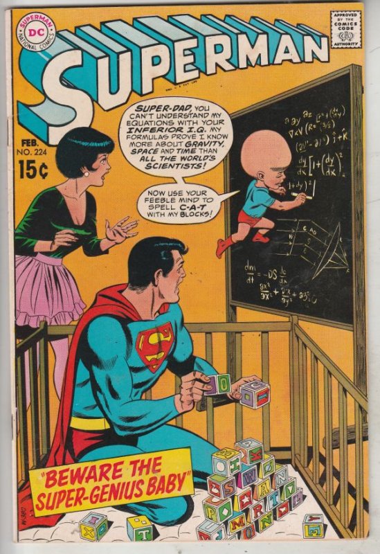 Superman #224 (Feb-70) NM/NM- High-Grade Superman, Jimmy Olsen,Lois Lane, Lan...