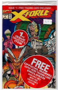 X-Force #1 (1991) Sunspot & Gideon card.  Sealed polybag w/sticker on bag.