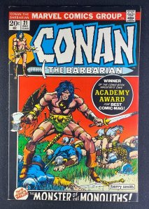 Conan the Barbarian (1970) #21 VF (8.0) Barry Windsor-Smith Picture Frame Cover