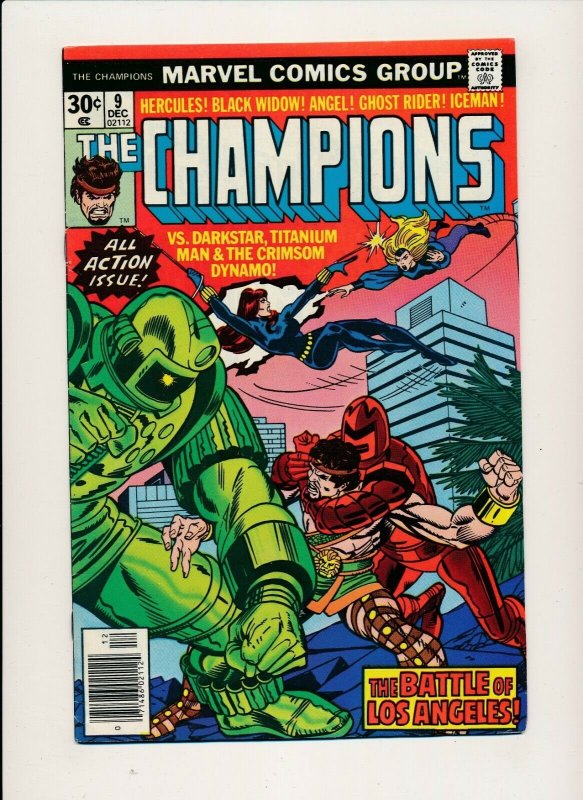 Marvel 1976 THE CHAMPIONS#9 Ghost Rider/Iceman/vs Darkstar/Titanium F/VF (PF887)