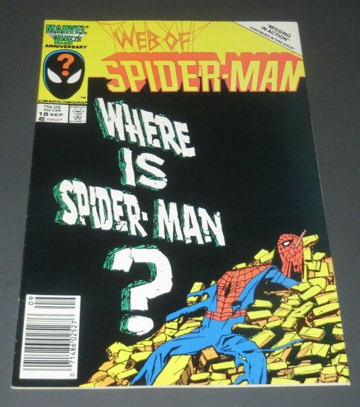 Web of Spider-Man #18 VF+ Marvel Comic Book Venom Cameo Eddie Brock