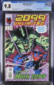 2099 Unlimited #1 1993 Marvel Comics CGC 9.8 1st app Hulk 2099 White Pages
