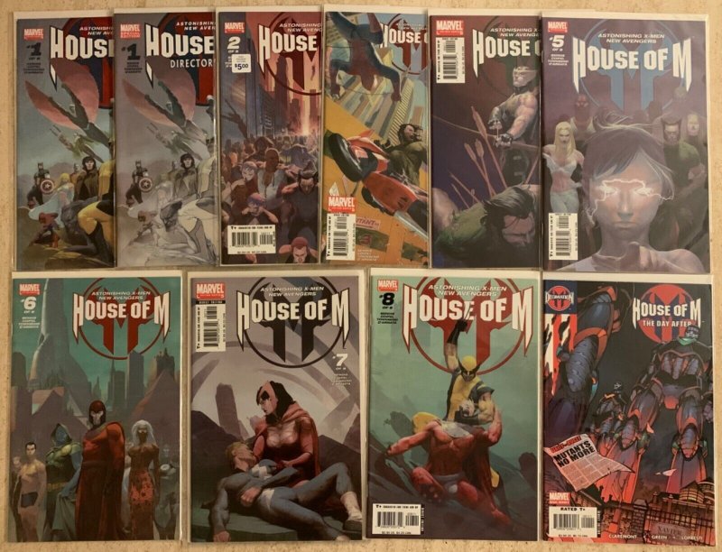 HOUSE OF M 1-8 + DIRECTOR'S CUT OF ISSUE 1 + THE DAY AFTER ONE-SHOT