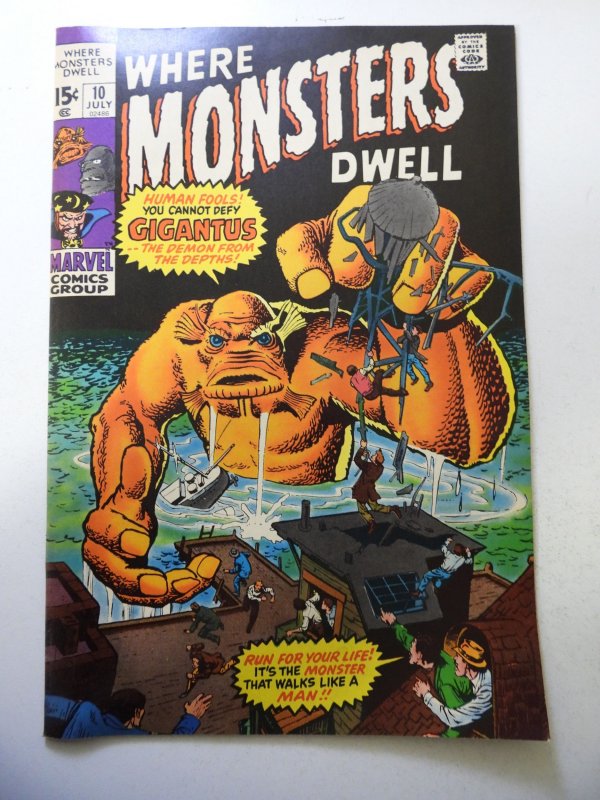 Where Monsters Dwell #10 (1971) VG/FN Condition ink on bc