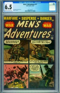 MENS ADVENTURES #17 CGC 6.5 1952-Korean War-Atlas War 3811331014