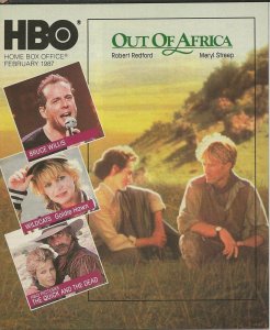 ORIGINAL Vintage Feb 1987 HBO Guide Magazine Out of Africa Return of the Jedi