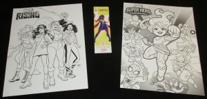 Marvel Rising Superhero Adventures Folded 10 x 13 Coloring Posters & Bookmark