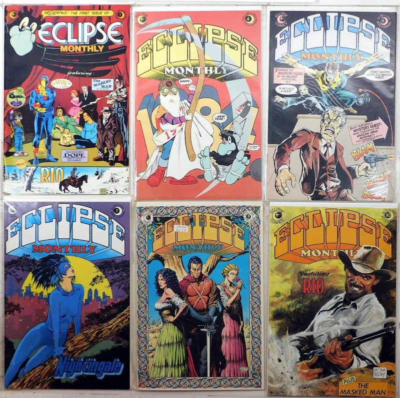 Eclipse Monthly Lot 6 #1, 4, 6, 7, 9, 10 1983 Eclipse Cap'n Quick Foozle Comics