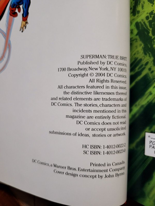 Superman: True Brit HC + Dust Jacket NM Byrne, Cleese, Johnson Elseworlds 2004