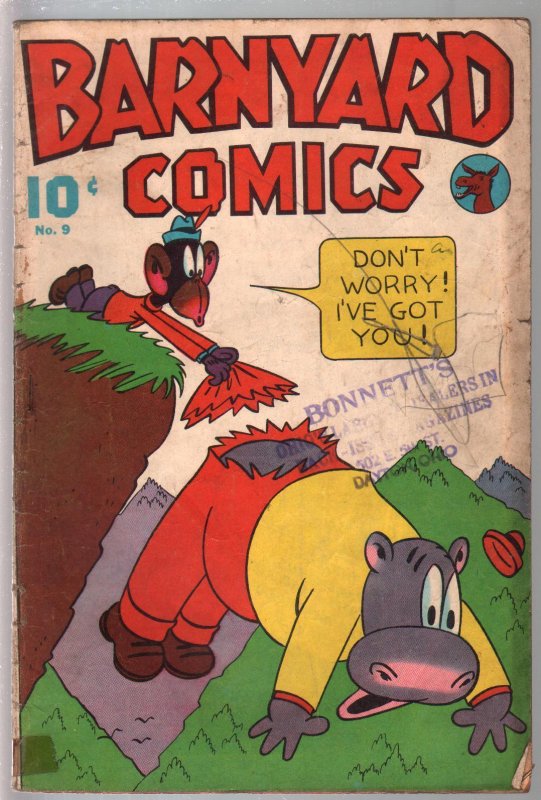 Barnyard #9 1946-Nedor-crazy funny animals-violent stories-wacky cover-G