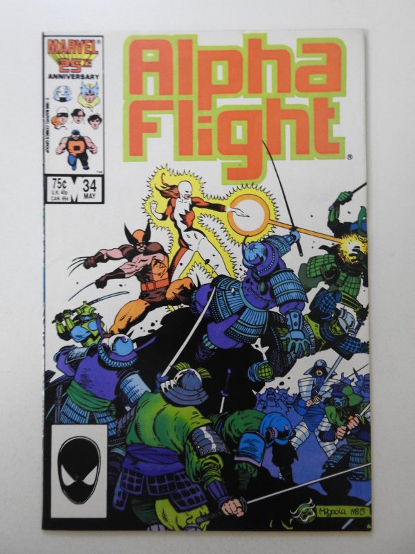 Alpha Flight #34 Direct Edition (1986) W/Wolverine! Sharp VF+ Condition!