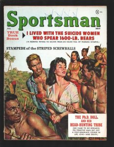 Sportsman 2/1962-Bondage cover-Head Hunters-Giant sting ray-Suicide women-Vio...