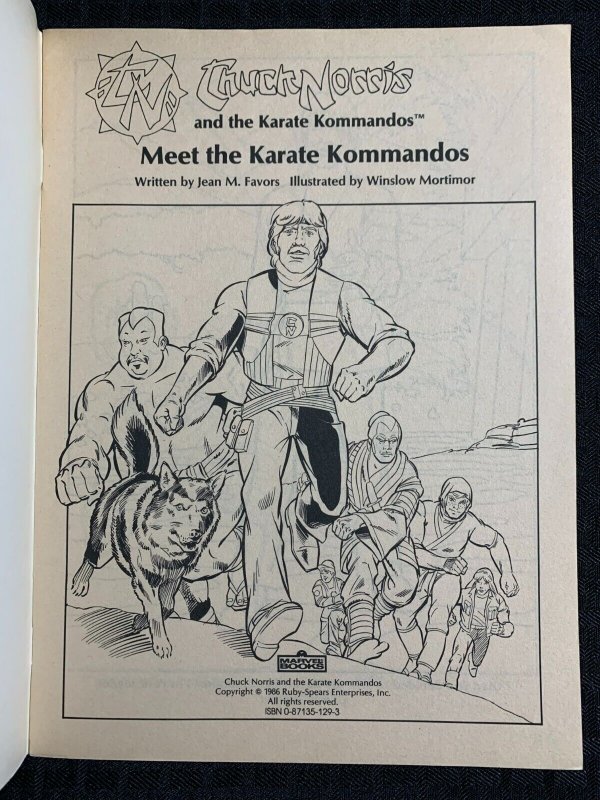 1986 CHUCK NORRIS KARATE KOMMANDOS Coloring Book FN 6.0 Marvel Uncolored