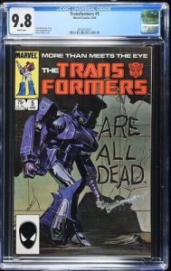 Transformers #5 1985 Marvel Comics CGC 9.8 White Pages 021