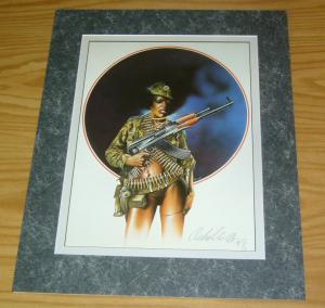 Chris Achilleos' Amazons Print: Black Guerilla - signed art - sexy black girl