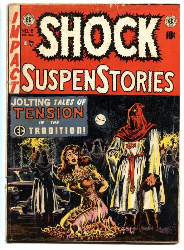 SHOCK SUSPENSTORIES #6 1953 Wally Wood Hooded Menace cover EC comic