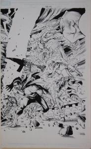 NEVES / EDGAR TADEO original art, X-MEN WORLD'S APART, Double Splash pgs 2-3