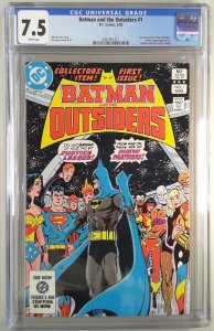 BATMAN & OUTSIDERS 1 (1983) CGC 7.5 2ND APPEARANCE OUTSIDERS TEAM (SLAB GRADE)