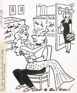 Husband Cheating with Mermaid Gag - Signed art by Joe Buresch