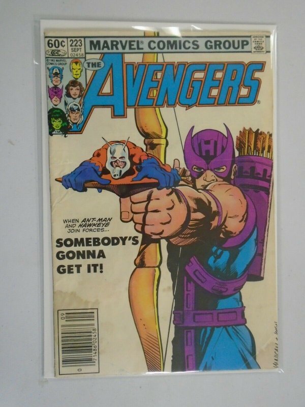 Avengers #223 Newsstand edition 3.0 GD VG water damage (1982 1st Series)