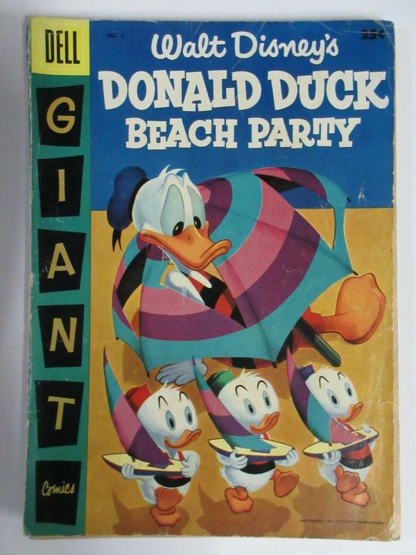 DONALD DUCK BEACH PARTY #2 (Dell Giant, 7/1956) POOR (PR) Walt Disney, see desc 