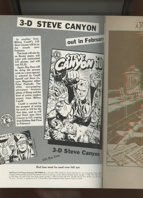 (1985) Will Eisner's 3-D Classics Featuring the Spirit #1: COPPER AGE! (9.0/9.2)