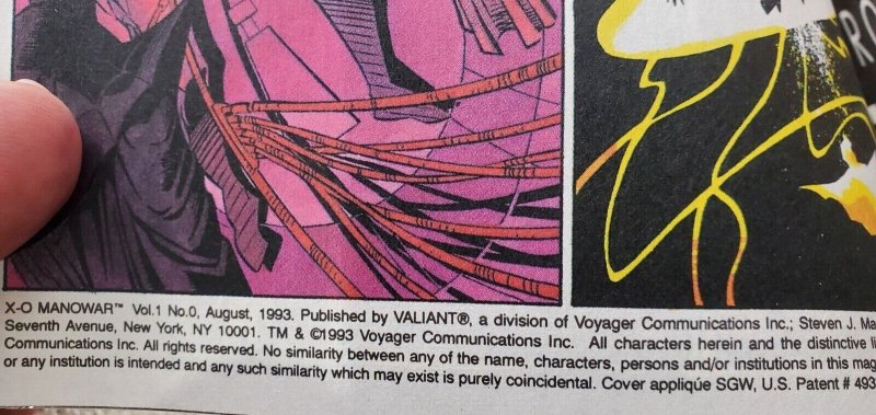 X-O Manowar #0, Joe Quesada, Error Cover (1992) NM+