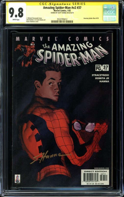 Amazing Spider-Man Vol 2 #37 CGC 9.8 Signature Serie - Scott Hanna