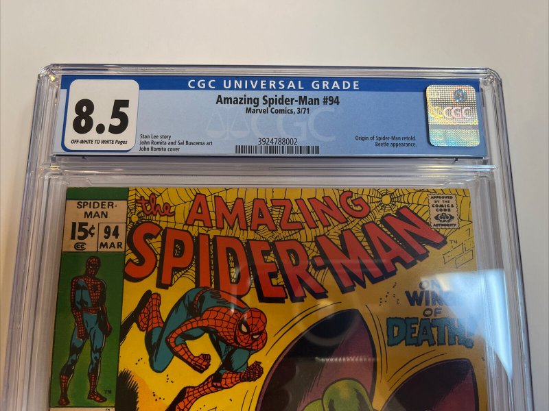 Amazing Spider-Man (1971) # 94 (CGC 8.5 OWTWP) Origin Spider-Man Retold