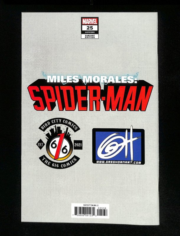 Miles Morales: Spider-man #25 Greg Horn Virgin Variant Greg Horn Cover