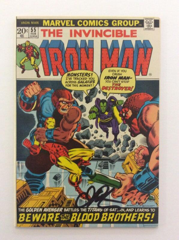 INVINCIBLE IRON MAN #55-Key Issue-1st App. of Thanos-Signed by Jim Starlin w/COA